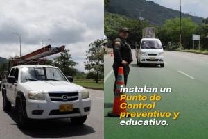 Punto seguro en la vía Lebrija - Girón