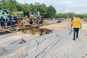 Daño en capa asfáltica en zona céntrica de la ciudad de Cúcuta  