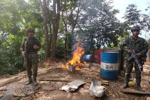 Laboratorio de coca desmantelado en zona rural de Cúcuta 