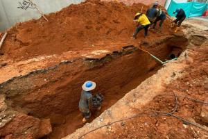 Afectación en tubería del barrio Santa Ana (Floridablanca)