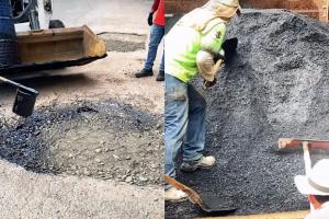 Arreglo de vías por ciudadanos en Santander