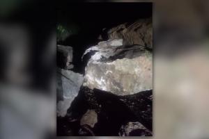 Caída de rocas en la vía Suaita - Gámbita