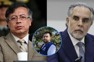 El presidente Gustavo Petro; el ministro del Interior, Armando Benedetti, y el personero de Ocaña, Jorge Bohórquez