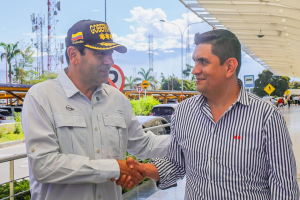 Gobernador de Santander Juvenal Díaz y alcalde (e) de Girón Fredy Cáceres