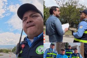 Carlos Parra denunciando y confrontando agentes de Tránsito de Girón