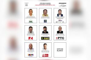 Tarjeta electoral para las elecciones atípicas de Bucaramanga