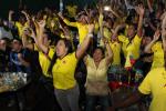 Celebración del triunfo de la Selección Colombia