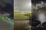 La intensa lluvia se presentó junto con una fuerte tormenta eléctrica.