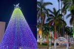 Alumbrado navideño en el parque García Rovira de Bucaramanga