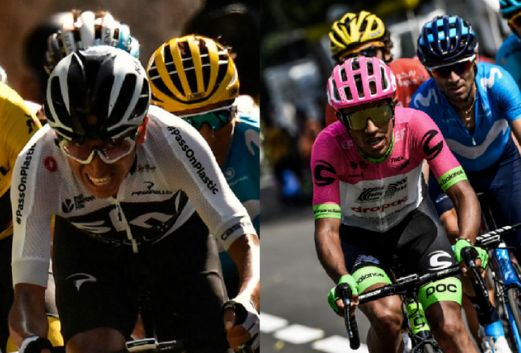 Egan Bernal y Daniel Martínez, ciclistas colombianos  