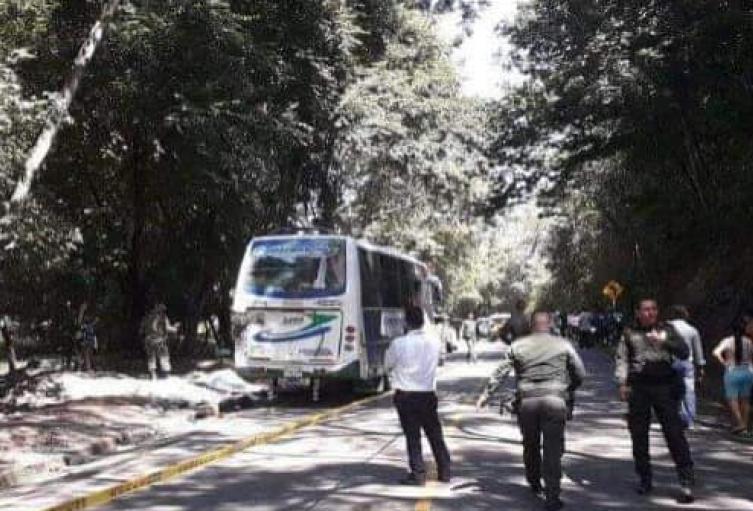 Accidente de tránsito en la vía Ortega - Guamo. 