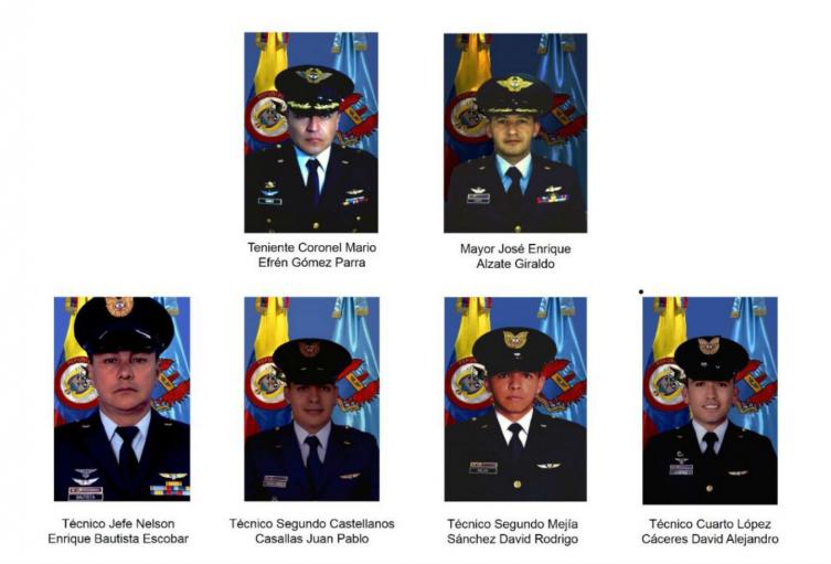 Militares que murieron en accidente de helicóptero de la FAC