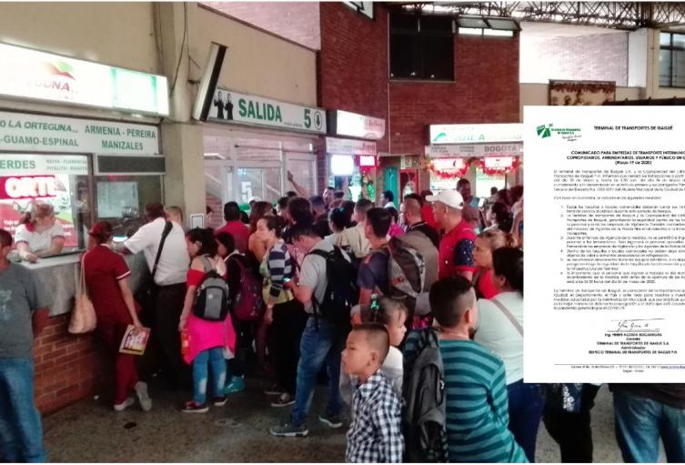 Terminal de trasporte de Ibagué sin servicio