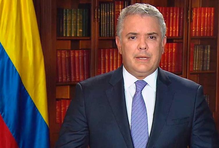 Presidente Iván Duque, en una intervención desde la Casa de Nariño.