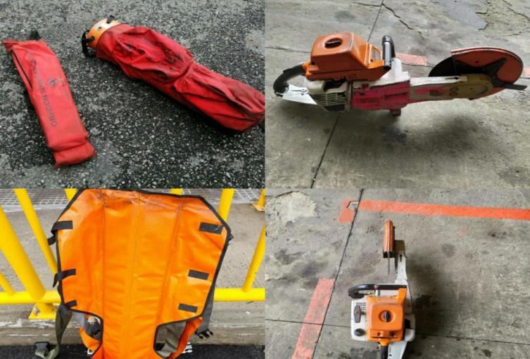 Estos son los equipos que les robaron a los Bomberos en Medellín.