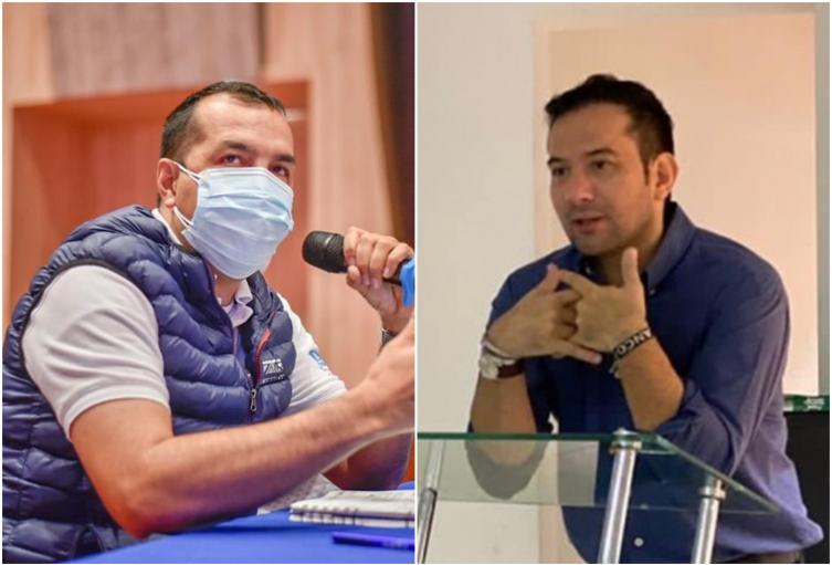 Juan Carlos Núñez, secre de Infraestructura y Didier Blanco, gerente de la Gestora Urbana