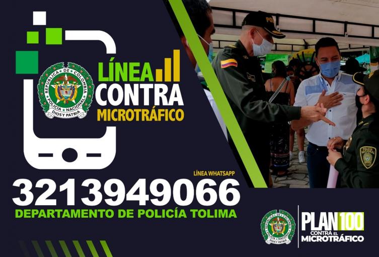 Policía puso a disposición de la ciudadanía una línea antidrogas en el Tolima