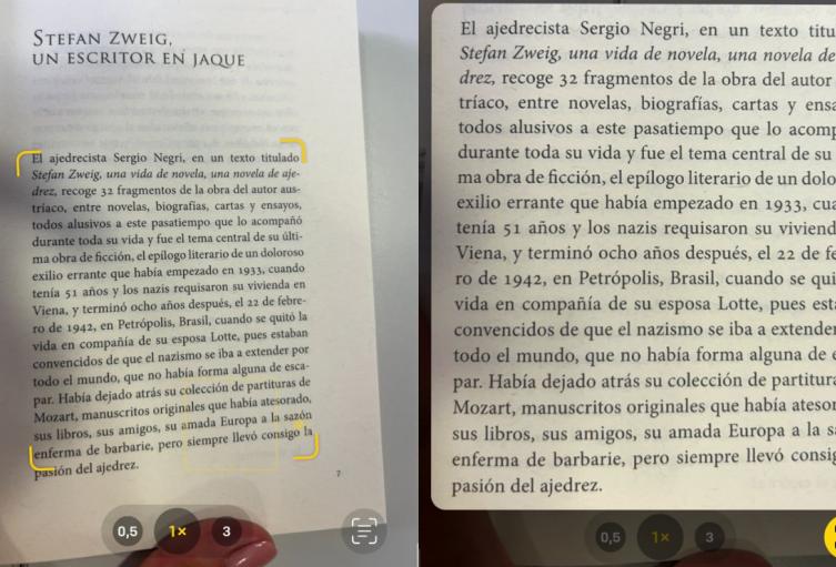 Digitalización de textos en Apple