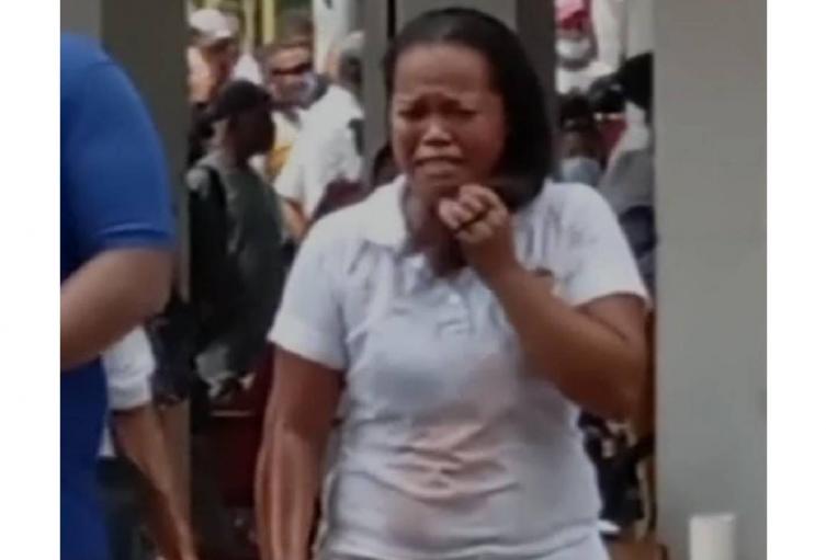 Mujer quemada con aceite 