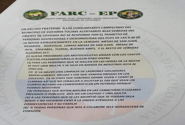 Panfleto Tolima