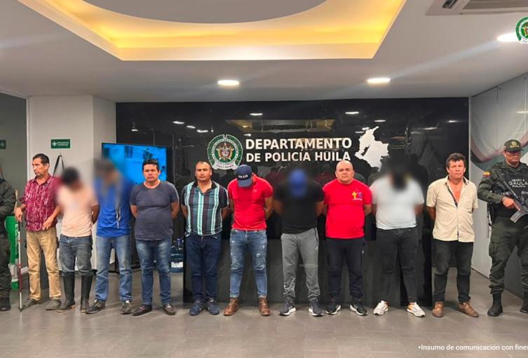 Judicializadas ocho personas que harían parte del bloque 'Jorge Suarez Briceño' en el Huila
