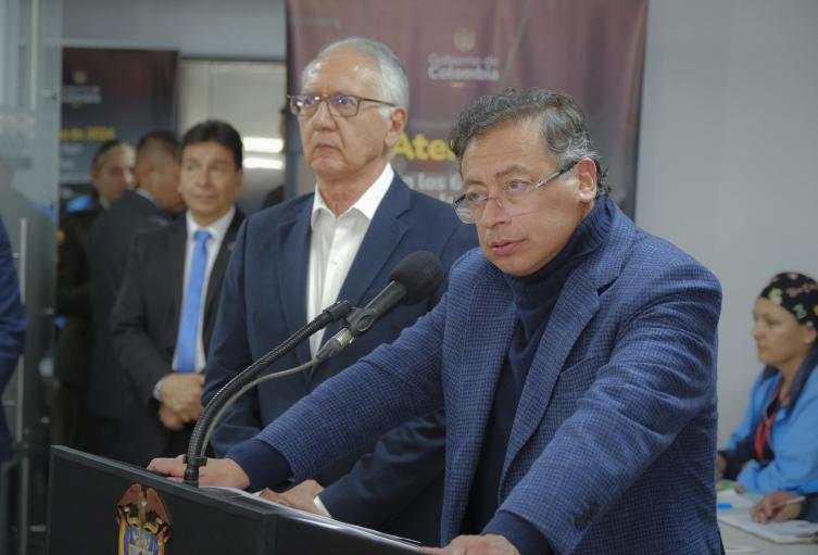 Presidente Gustavo Petro y ministro de Salud, Guillermo Alfonso Jaramillo. 
