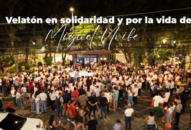 Velatón por la vida de Miguel Uribe en Bucaramanga