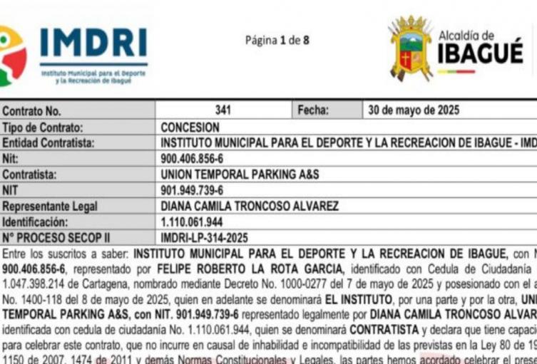 Contrato del IMDRI