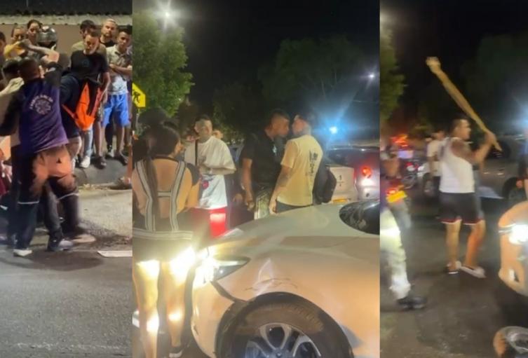 Violento accidente terminó en pelea con cuchillos en pleno barrio de ibagué