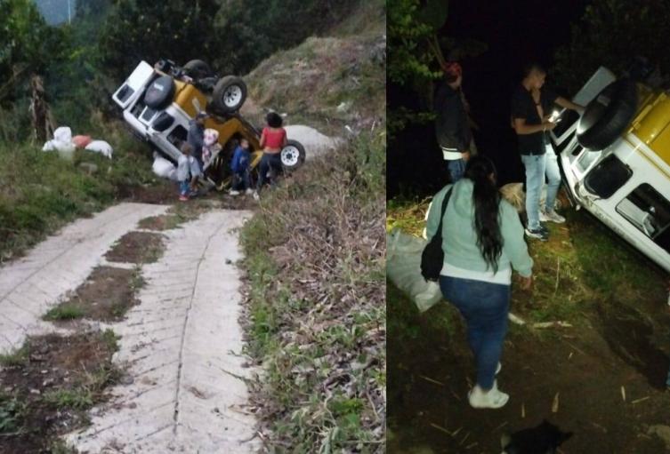¡Cuatro heridos dejó volcamiento de campero en zona rural de Casabianca!