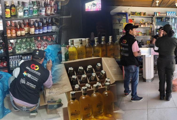 Cierran cinco locales en el Tolima por venta de licor adulterado y cigarrillos de contrabando