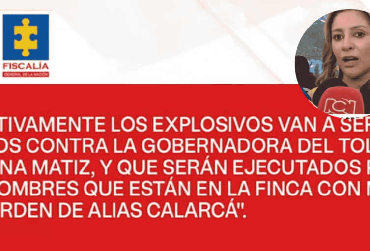 Fiscalía investiga plan criminal contra la gobernadora del Tolima Fiscalía investiga plan criminal contra la gobernadora del Tolima