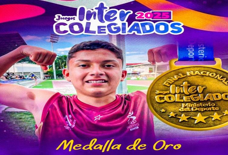 Marlon López, medallista dorado en Juegos Nacionales Intercolegiados