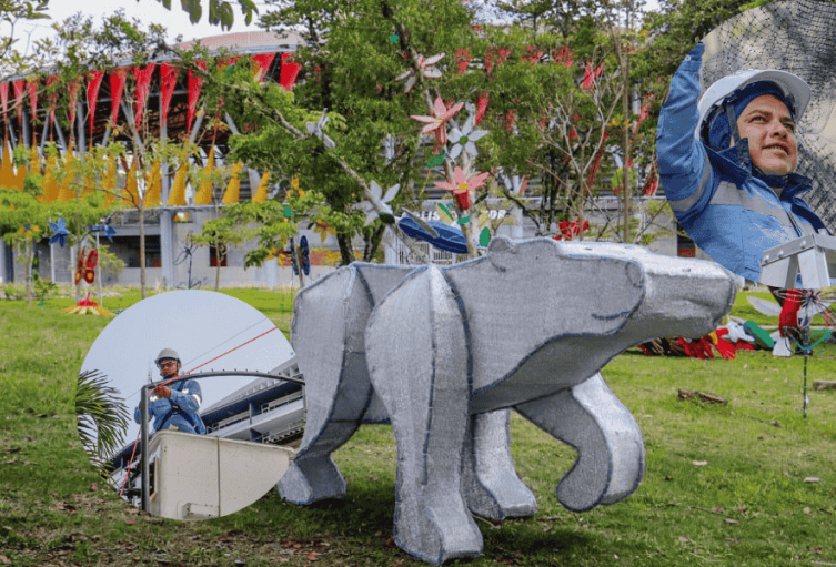 Instalación del alumbrado navideño avanza en diferentes puntos de la ciudad