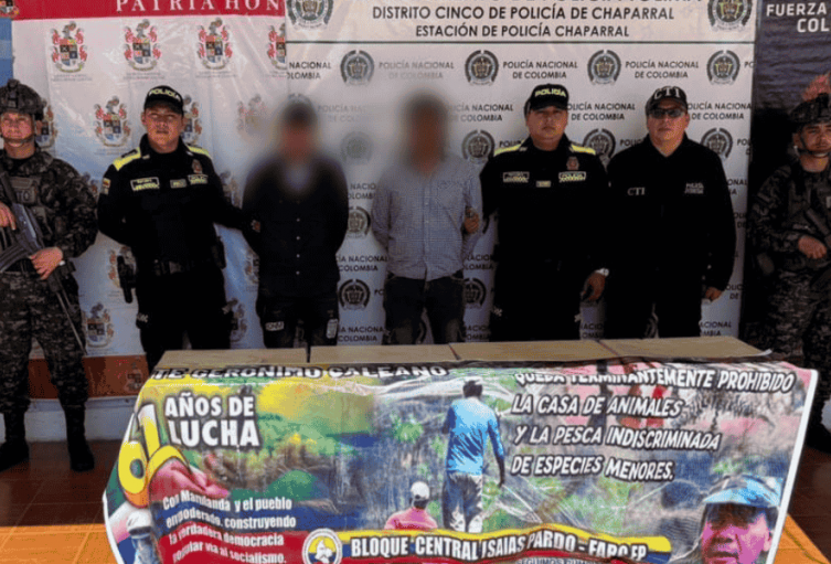 Operativo en zona rural permitió la captura de dos señalados integrantes de redes criminales en Tolima