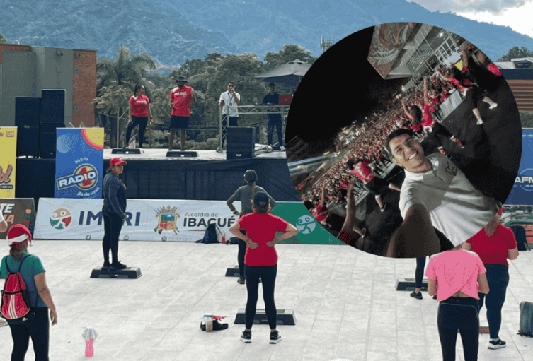 Actividad física musicalizada convocó a asistentes en el Patio de Banderas durante jornada decembrina