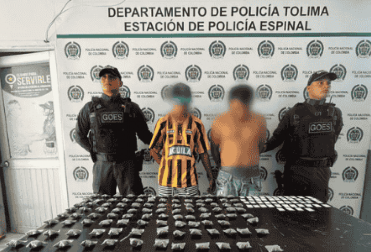 Dos capturados en El Espinal tras operativo en el barrio Nacional