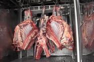 La carne en las plantas de sacrificio.