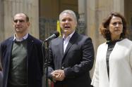 Presidente Iván Duque, la Ministra del Interior y el Sec. General de Presidencia