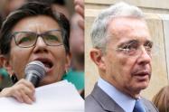 Claudia López y Alvaro Uribe