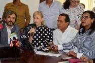 Juan Daniel Oviedo, Director DANE, Dilian Francisca Toro, Gobernadora del Valle, Alexander López, Senador 