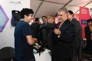 Presidente Iván Duque, durante feria de emprendimiento en Bogotá