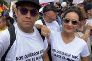 Santiago Alarcón y Chichila Navia en el paro nacional del 21 de noviembre
