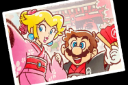 Postal de Mario Bros y la Princesa Peach