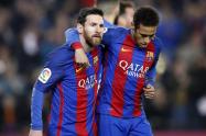 Messi y Neymar jugando en el Barcelona