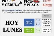 Pico y Cédula Lunes en Ibagué