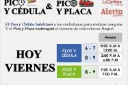 Pico y cédula en Ibagué hoy viernes