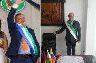 Alcalde de San Antonio Jorge Iván Vásquez Martínez y Alcalde de Palocabildo y Nelson Gómez Velásquez