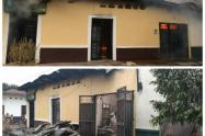 En el incendio estructural no se presentaron víctimas humanas, sólo pérdida total de las dos viviendas