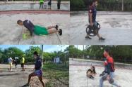 Luchadores huilenses entrenan al aire libre